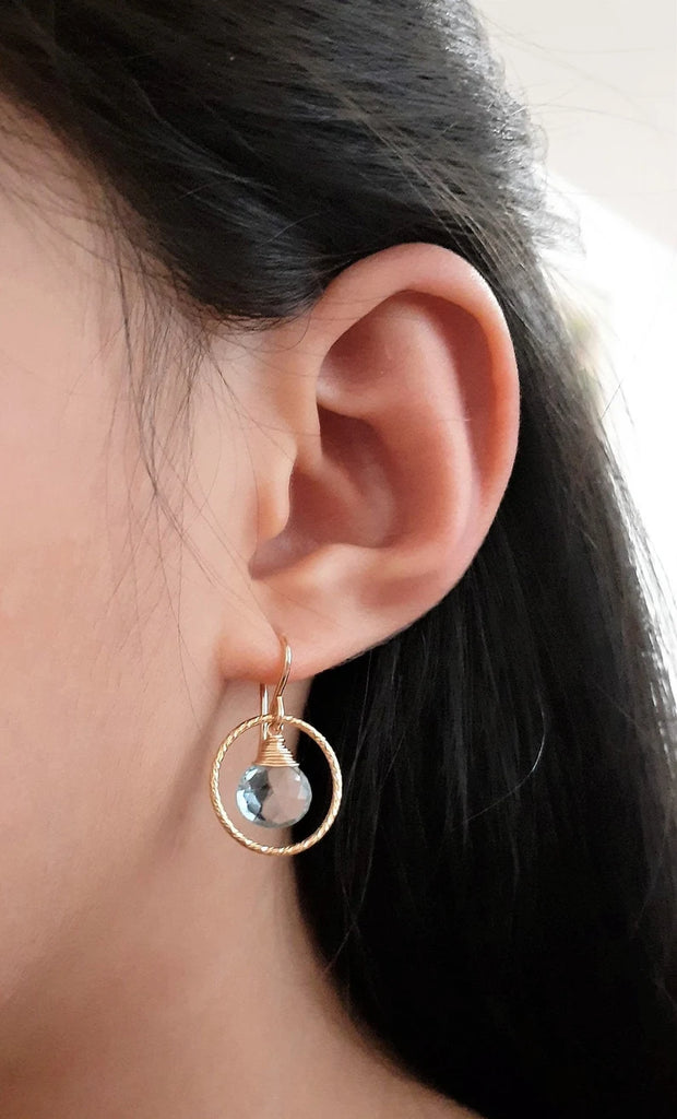 Aquamarine Hoop Earrings