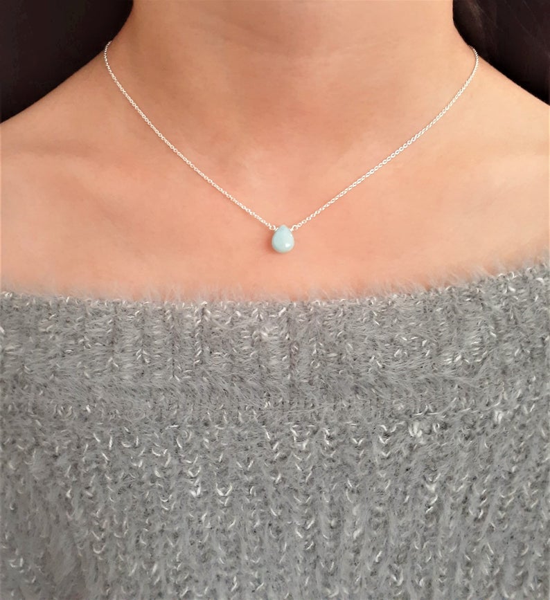 Larimar Pear Shape Necklace