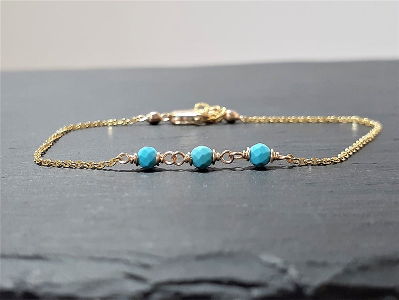 Dainty Sleeping Beauty Turquoise Jewels Admirable Anklet–