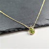 Peridot Pan Cut Briolette Pendant Necklace