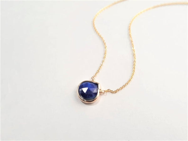 Lapis Lazuli Heart Shaped Briolette Pendant Necklace