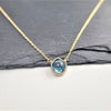Swiss Blue Topaz Heart Briolette Pendant Necklace