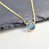 Swiss Blue Topaz Heart Briolette Pendant Necklace