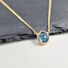 Swiss Blue Topaz Heart Briolette Pendant Necklace