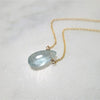 Moss Aquamarine Pear Necklace