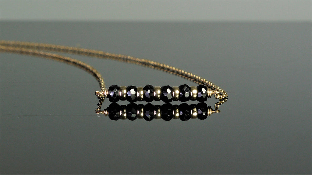 Black Spinel Bar Necklace - Worn on Quantico